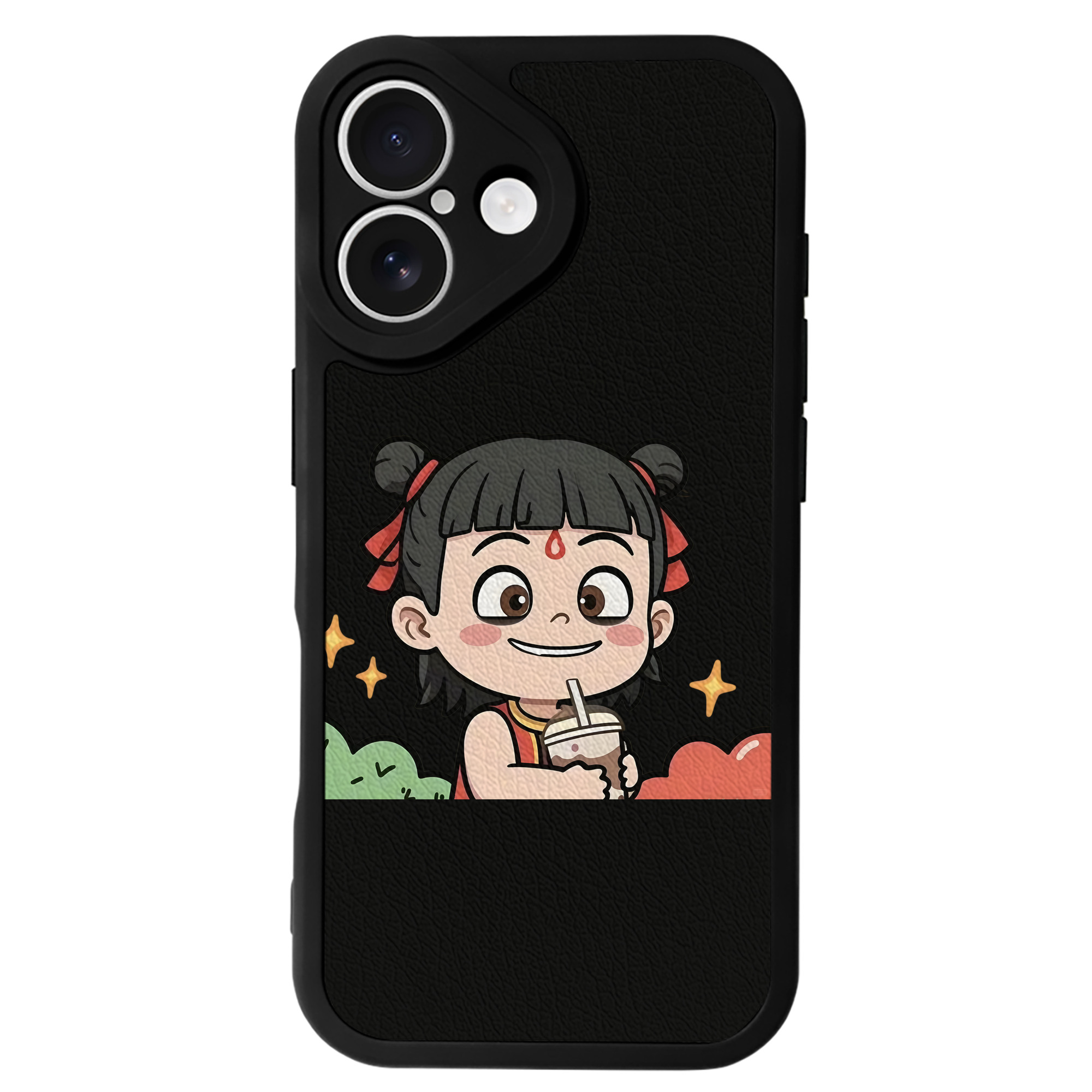（画像用） Ne Zha 2 ナタ 魔童の大暴れ 【iPhone 16シリーズ対応】シリコンスマホケース（レザー調） 材質：シリコン